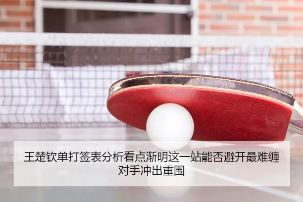 王楚钦单打签表分析看点渐明这一站能否避开最难缠对手冲出重围